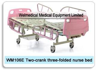 WM16E Two-crank three-folded nurse bed